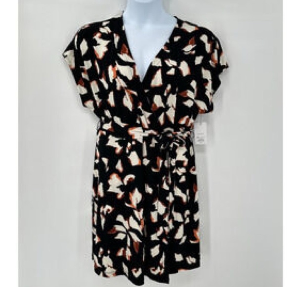Nine West Black and Cream Midi Dress